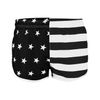 UZZI Men's Side Split Running Shorts 1830AF, Flag Black/White, X-Small