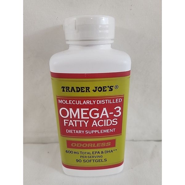 Trader Joe's Omega-3 Fatty Acids 600 mg 90 Softgels Exp 02/27