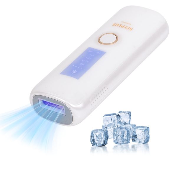 SIXPLUS Technology Epilator, Light Beauty Device, Cold Sensation IPL Epilator, Unisex, Manual Automatic, 5 Level Adjustment, Epilator Compatible, Supports Vio, Painless, Full Body Care, Face, Beard,