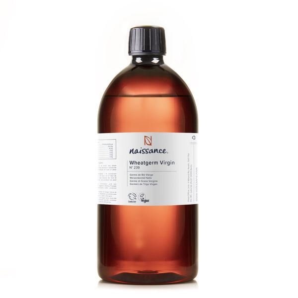 Naissance Virgin Wheatgerm Oil (no. 239) - 900 ml - Pure, Natural, for Skin, Hair, Body, Massage and Homemade Blends