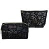 Toiletry Bag Set of 2 Black Hearts 2