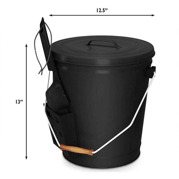 4.75 Gal. Ash Bucket with Lid and Shovel