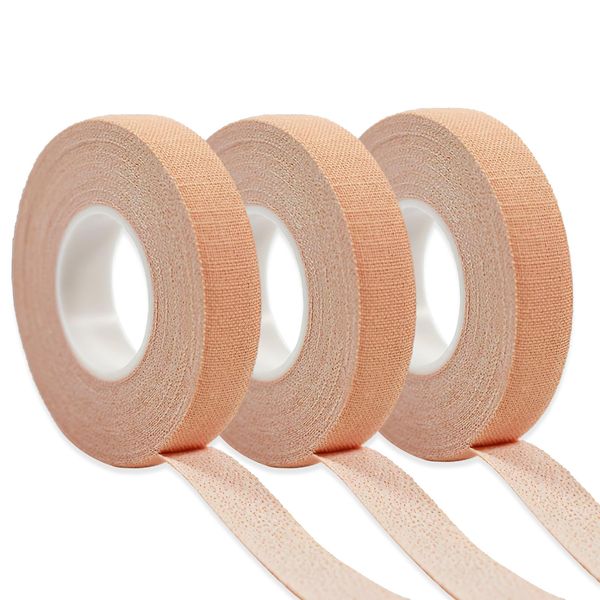 Self-Adhesive Wrap Tape,3 Rolls Skin Color Adhesive Surgical Tape,Breathable Cotton Fabric for Wound Dressing,Securing Catheters,IV Tubing,Sports Care,Sensitive Skin(1.25cm x 5m)