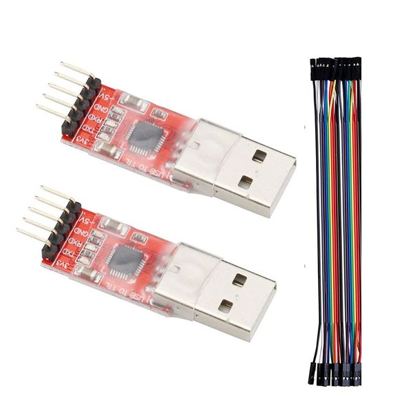 KKHMF 2PCS CP2102 USB 2.0 to TTL UART Serial Converter Module with 10P PRGMR Cable