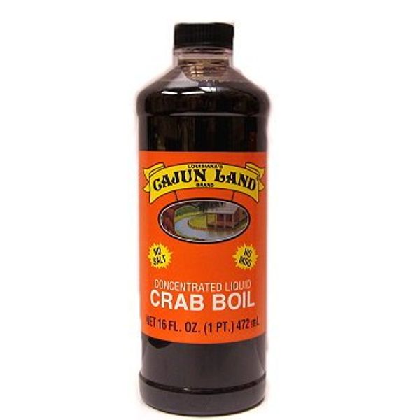 Cajun Land Concentrated Liquid Seafood Boil (for Crawfish, Shrimp and Crabs), 16 Fluid Ounces - No MSG and No Salt Blend