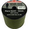 Web-tex Paracord Reel Roll 100m x 3mm Green
