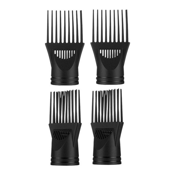 Healifty 4Pcs Blow Dryer Comb Attachment air Dryer Blower Concentrator Nozzle Brush Attachments for Hairdressing Styling Salon Tool (Black)