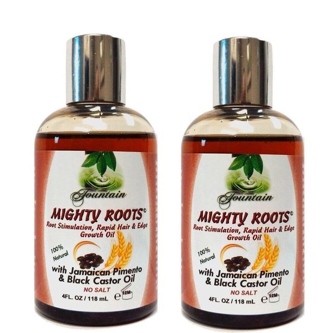 Fountain Mighty Roots With Jamaican Pimento Black Castor Oil 4 Fl Oz (Pack of 2)