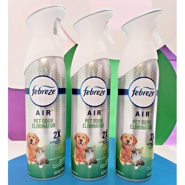 Febreze Air Freshener Spray, Heavy Duty Pet Odor Fighter for Home 8.8 Oz Pack 3