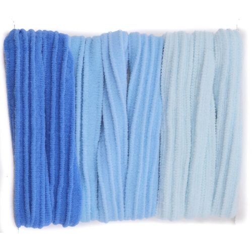 Mytoptrendz® 8 pcs Soft Jersey Fabric Hair Tie Rubber Bands Endless Ponio Bobble Wide Elastics Thick Hair Girls Seamless Tangle Free Ponytail Holders Scrunchies (Blue tone)