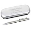 Custom Chrome Pen & Case Set Engraved with a Personalised Message