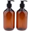 POFET 2x Empty Translucent PET Shampoo Conditioner Pump Bottles Container 500ml