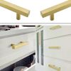 Goldenwarm 10 Pack Gold Drawer & Cabinet Knobs - Brushed Brass Square Single Hole Gold Handles