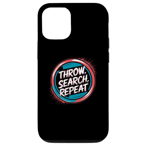 iPhone 15 Pro Disc Golfing Disc, Throw Search Repeat, Retro Disc Golf Case