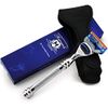 Premium Stainless Steel Shaving Razor & Genuine Leather Protective Case | Men's Wet Shaving Classics | Grooming Must-Have Perfect for Travel