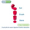 EZY DOSE 3 Compartment Pill Crusher, Cutter and Grinder, Daily Usage, Safely Cut Pills, Vitamins, Tablets, Accurate and Easy Cutting, Stainless Steel Blade, Removable Drinking Cup, Red, BPA Free