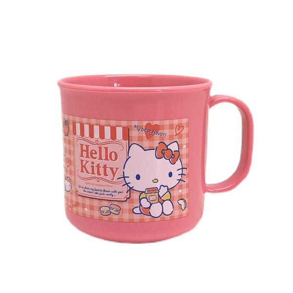 OSK C-1 Hello Kitty Plastic Cup for Kids, 6.8 fl oz (200 ml), Microwave Ok, Made in Japan, Dishwasher Safe