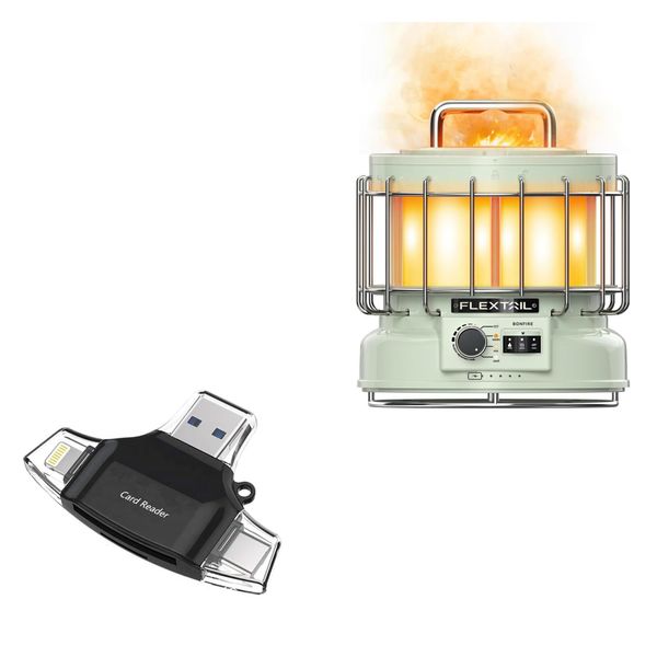 BoxWave Smart Gadget Compatible with Flextail Max Lantern - AllReader SD Card Reader, microSD Card Reader SD Compact USB - Jet Black