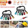 12PCS 1/4" Hex Shank Quick Release Keychain Screwdriver Drill Bit Holder Bit Set