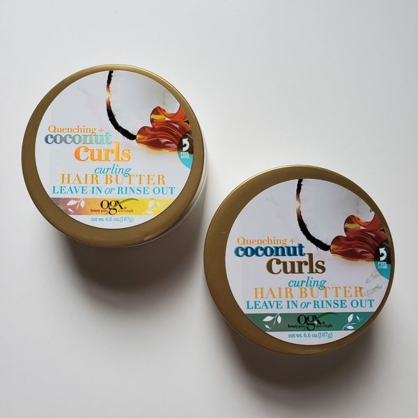 Lot Of 2 OGX Quenching Coconut Curls Hair Butter Leave In Or Rinse Out Curling