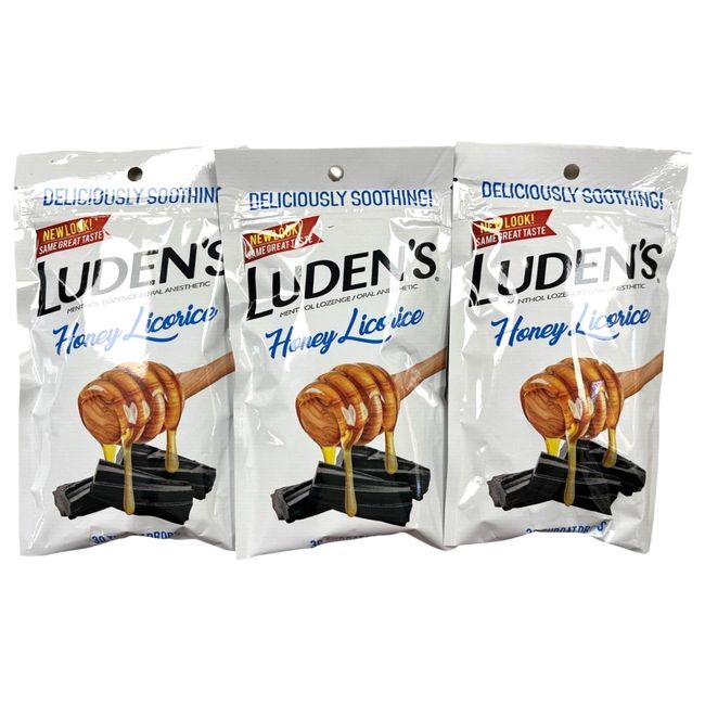 Ludens Cough Drops Honey LICORICE 30ct ( 3 pack ) ^