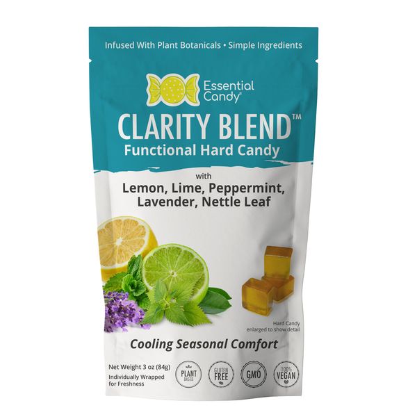 Clarity Blend™ Functional Hard Candy, Seasonal Support, Organic Lemon, Lime, Peppermint, Lavender, Nettle Leaf Gluten-Free, Non-GMO, Vegan