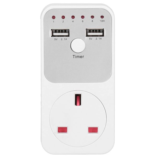 Mini USB Smart Digital Countdown Timer Auto Shut-Off Countdown Socket Energy-Saving Outlet for Computer Phone Charger(UK Plug)