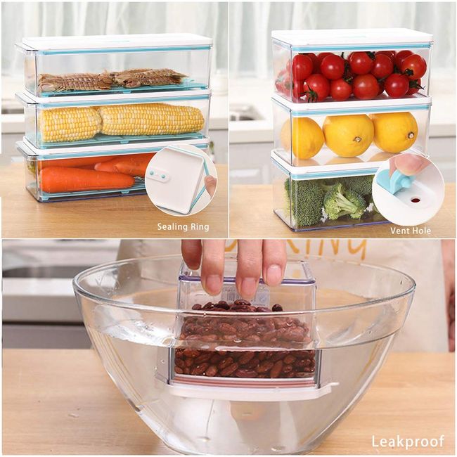 Refrigerator Food Storage Containers Stackable Produce Saver Bins 