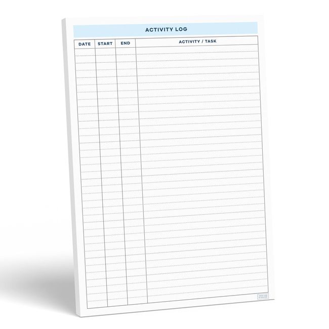 S&O Activity Log Book Notepad to Effectively Track Time & Plan Your Day - Daily Log Book Notebook - Time Sheet Log Book & To Do List Notepad - Undated Daily & Weekly Planner Pad - 52 Pages, 7" x 10"