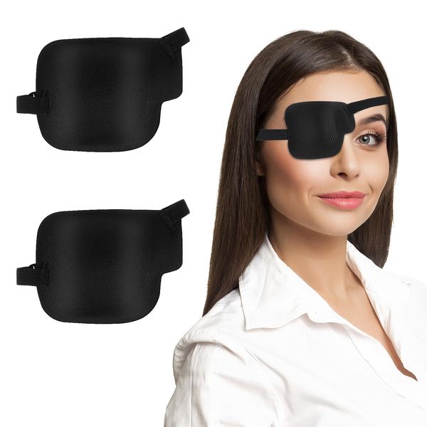 2Pcs Right Eye Patches for Adults,3D Adjustable Eyepatchs for Right Eye,Medical Eyepatch for Lazy Eye Amblyopia Strabismus or After Surgery (2pcs Adjustable Buckle Right)