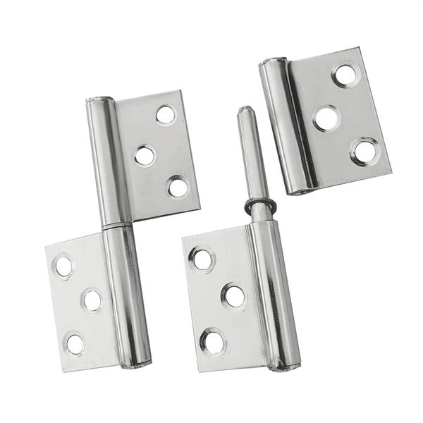 Hardbase Hardware Hinge, Flag Hinge, Stainless Steel Hinge, 360 Degree Rotation, Can Be Inserted and Removed, Easy Separation of Door and Door Frame (4 inch Thickness 0.1 inch (3 mm) Pack of 2