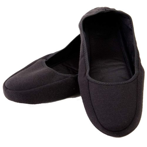 Aurora Knitted Portable Slippers with Case for Exams, Entrance Ceremonies, Graduation Ceremonies, Class Visits, Various PTA School Events, and Ceremonial Occasions, Black
