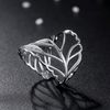 GemShadow Women 925 Sterling Silver Open Hollow Statement Band Leaf Ring
