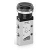 Camozzi 338-895 Manually Operated Valve, 3/2" NC, 1/8", Push Button Black