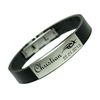 Tinas Fun Shop mm with Engraving Plate and Stainless Steel Genuine Leather Bracelet Stainless Steel Clasp including an engraving of your choice (23 inch) (14 cm), Stainless Steel