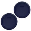 Pyrex 4 Cup Round Plastic Cover Navy Blue (2 Pack)