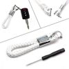 Luxury White Genuine Leather Strap Key Chain Smart Remote Key Ring Fob Keyless