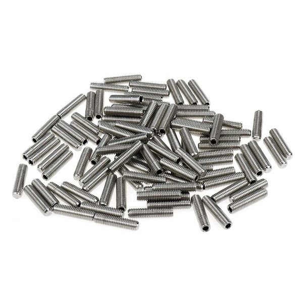 Sscon 100PCS M5 x 20mm Flat Point Grub Screws Hex Socket Set Screw