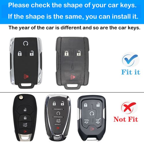 Kirsnda for Chevrolet key fob cover case with Metal buckle,Soft TPU key Shell/skin,4-Buttons fit GMC chevy Colorado Silverado Suburban Tahoe Silverado Remote Key Vehicle Accessories(Pink)