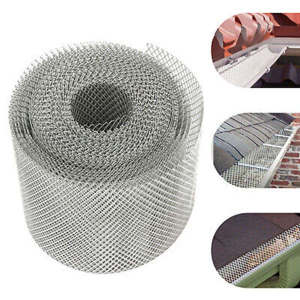 5Inch*50Ft Aluminum Gutter Guard Mesh with Gloves Filter Net Cover Leaves Dirt