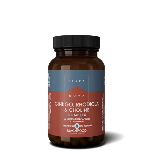 Terranova Ginkgo, Rhodiola & Choline Complex - 50 Vegicaps