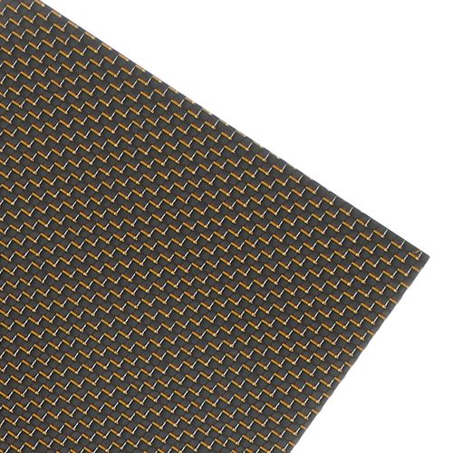 MECCANIXITY Carbon Fiber Sheet 300x200x1mm 3K Carbon Fiber Board with Metallic Threads Plain Weave Glossy Surface Laminate Plate Panel for Automotive, Cars, RC Models, Drones, DIY, Gold