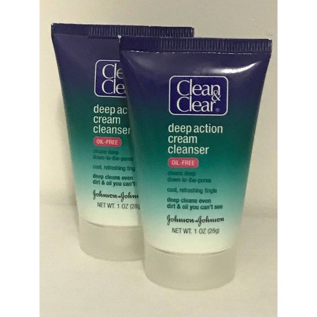 Clean & Clear Deep Action Cream Cleanser Oil-Free 1 oz. (Pack of 2)