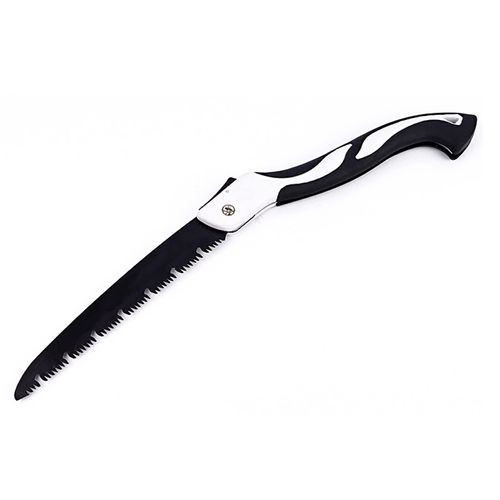 Folding Hand Saw Grinding Teeth on Three Sides Pruning Saw Curved Handle Jab Saw for Camping Hiking Survival Gardening Agriculture