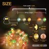Easter Eggs Decor Lights,12.8Ft 40LED Multi Color Small Fairy Lights with Rem...