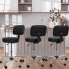 3PCS Swivel Salon Spa Stool Chair Adjustable Hydraulic Rolling Stool with Back