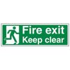 V Safety Fire Exit - Fire Exit Keep Clear - 450 X 150mm