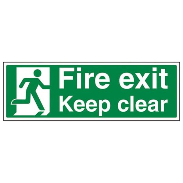 V Safety Fire Exit - Fire Exit Keep Clear - 450 X 150mm