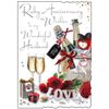 Husband Ruby 40th Wedding Anniversary Card - Champagne Bucket 9x6.25"