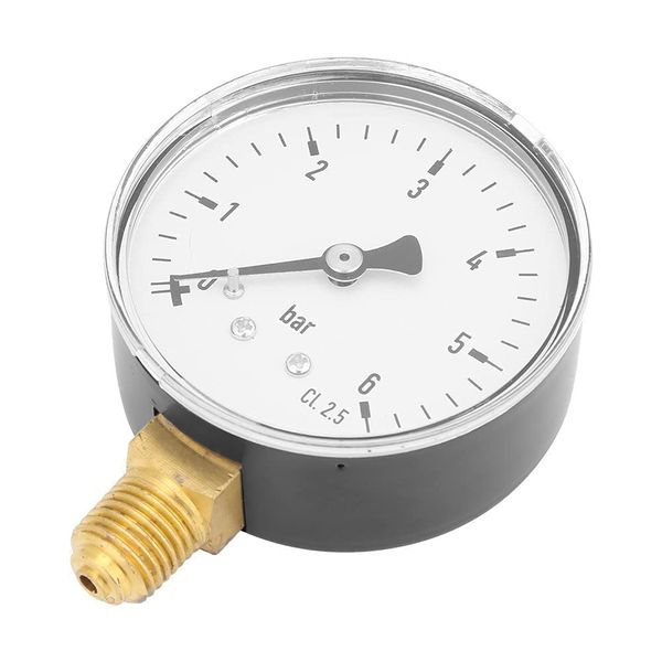 LANTRO JS Manometer Wasser Hydraulikmanometer Unterdruck 1/4" NPT Gewindemanometer für Wasser 0~6 Bar TS-60-6